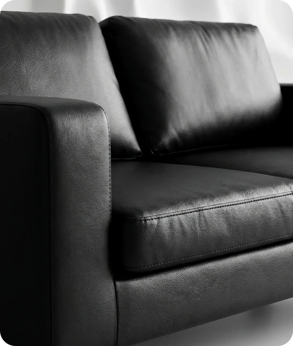 Nova Black Leather 3 Seater Sofa