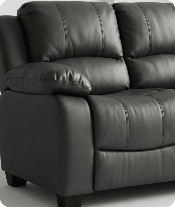 Veloura Grey Leather 2 Seater Sofa
