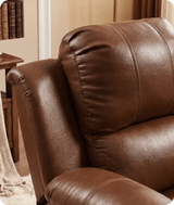 York Leather Tan Manual Recliner Armchair