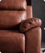 Torino Genuine Leather Tan  Electric Power Recliner 2 Seater Sofa
