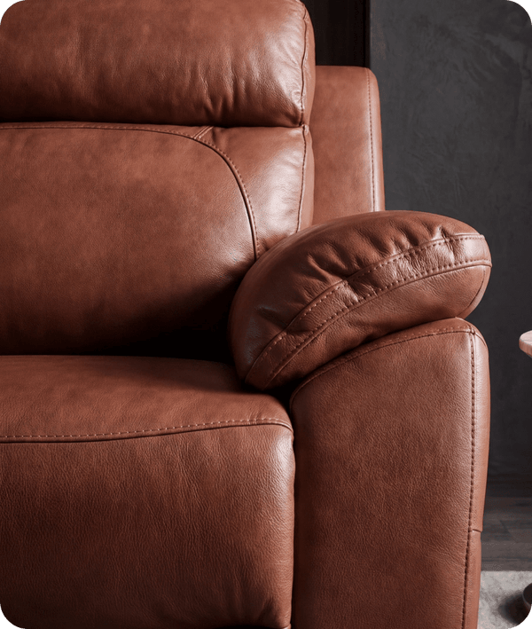 Torino Genuine Leather Tan  Electric Power Recliner 2 Seater Sofa