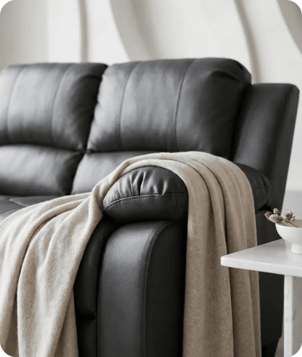 Veloura Grey Leather 2 Seater Sofa
