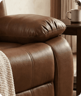 York Leather Tan Manual Recliner Armchair