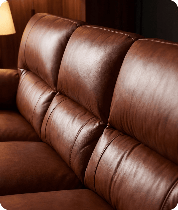 Dalmore Genuine Leather Tan 3 Seater Sofa