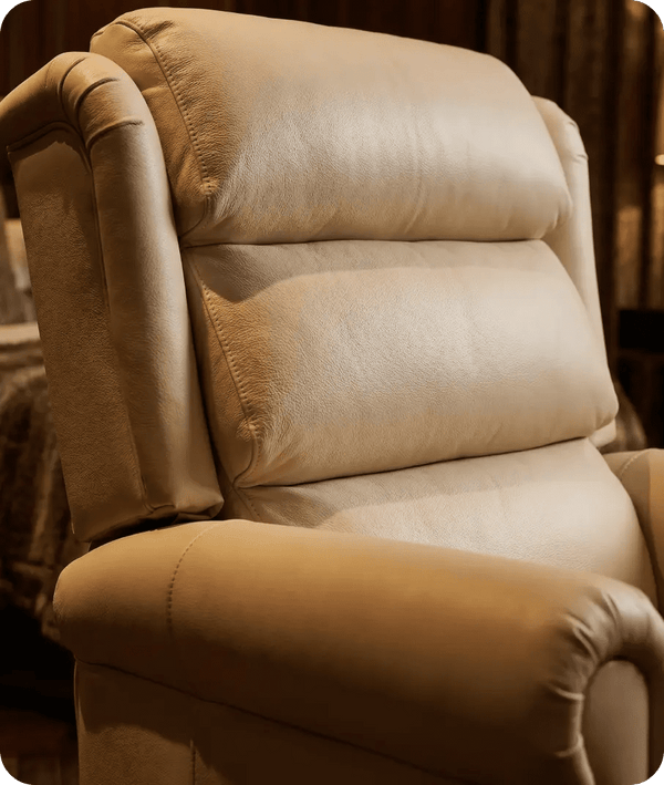 Cambridge Genuine Leather Cream Rise & Recline Mobility Chair