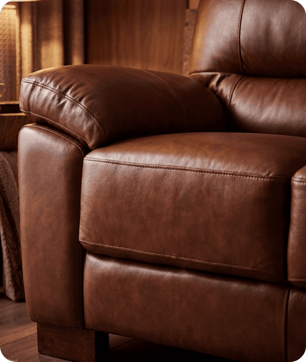 Dalmore Genuine Leather Tan 3 Seater Sofa