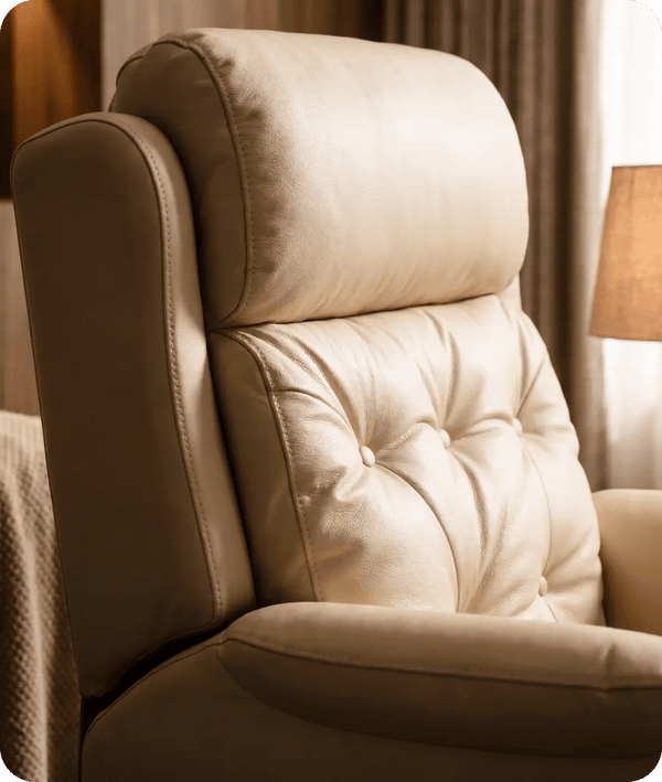 Oliver Genuine Leather Cream Rise & Recline Mobility Chair