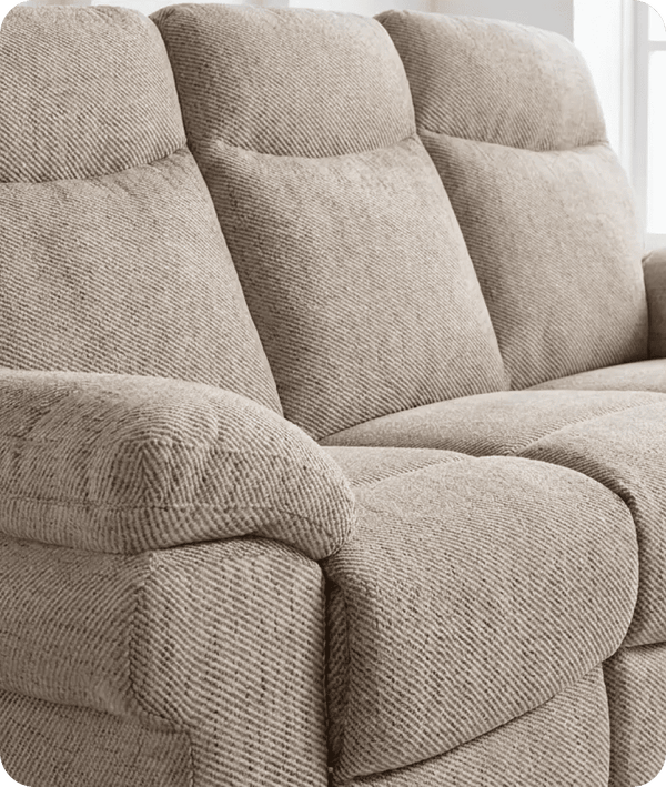 Lunaro Beige Fabric Electric Recliner 3 Seater Sofa