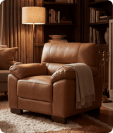 Dalmore Genuine Leather Caramel Armchair