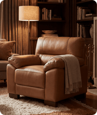 Dalmore Genuine Leather Caramel Armchair