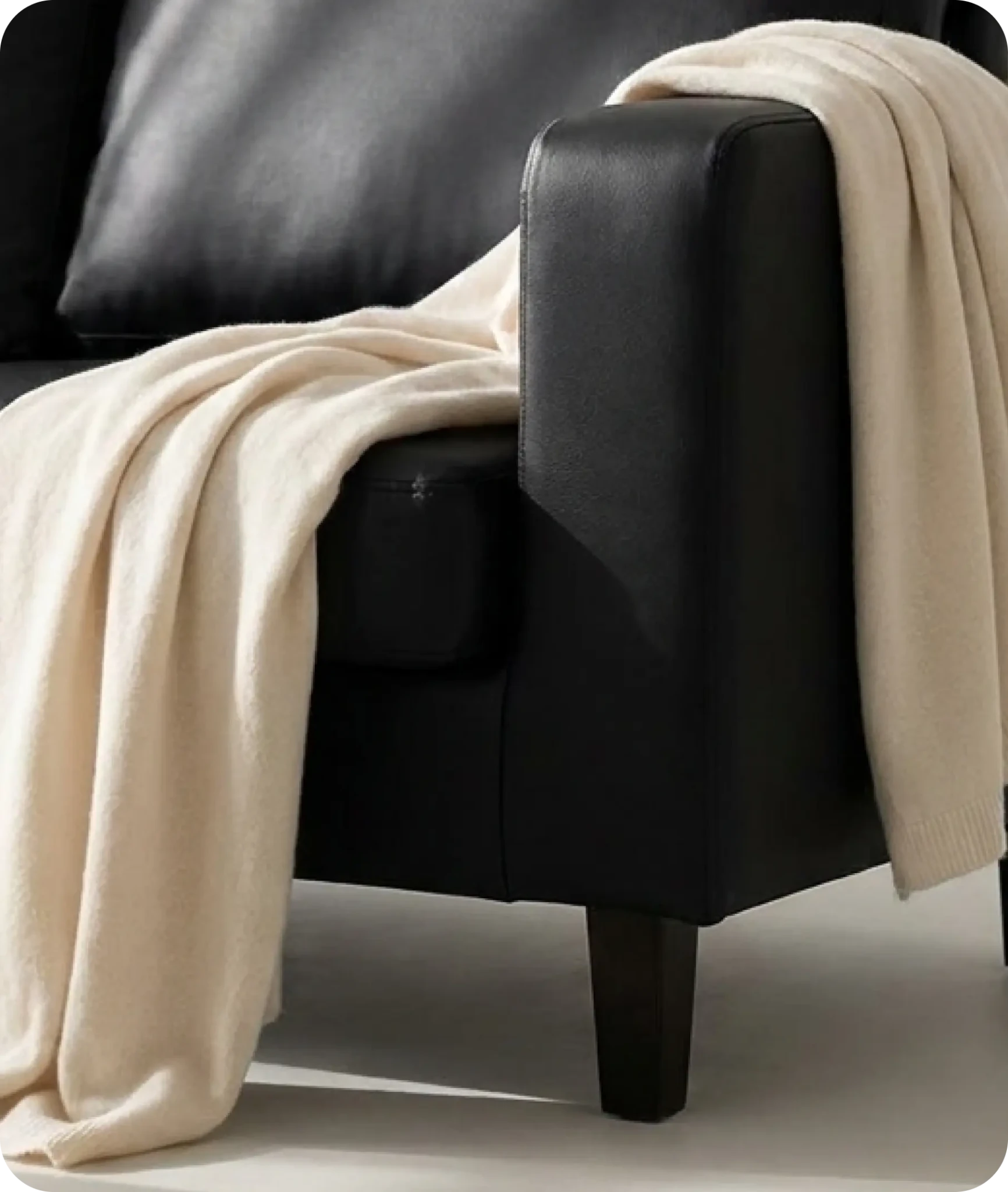 Nova Black Leather 3 Seater Sofa