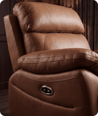 Torino Genuine Leather Caramel Electric Power Recliner Armchair