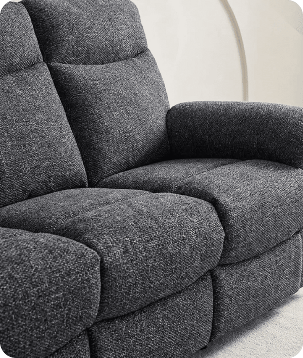 Lunaro Grey Fabric Electric Recliner 3 Seater Sofa