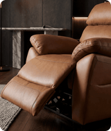 Torino Genuine Leather Caramel Electric Power Recliner Armchair