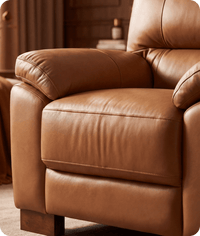 Dalmore Genuine Leather Caramel Armchair