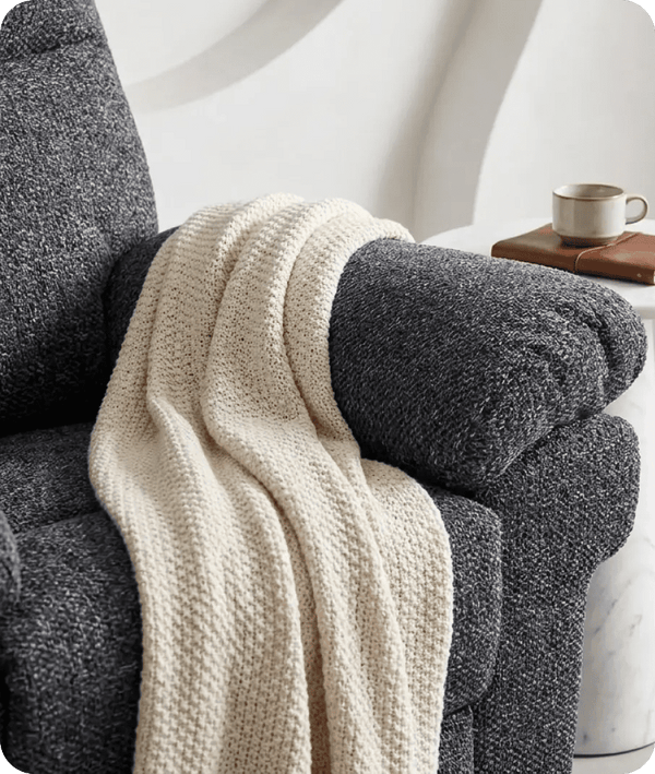 Lunaro Grey Fabric Electric Recliner Armchair