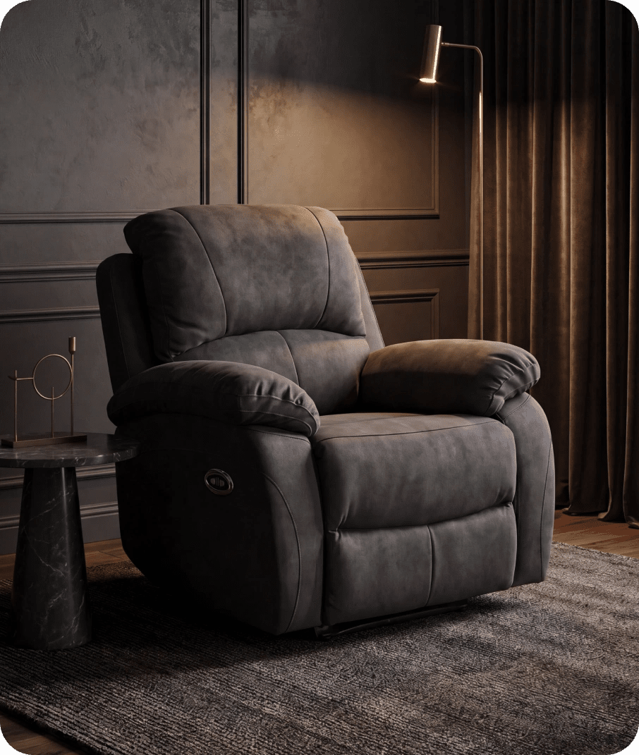 Serano Grey Fabric Electric Armchair
