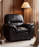 Florence Black  Leather Armchair