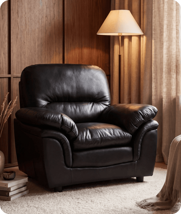 Florence Black  Leather Armchair