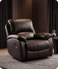 Serano Brown Leather Manual Recliner Armchair