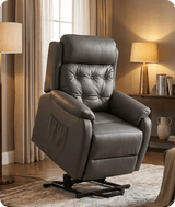 Oliver Genuine Leather Grey Rise & Recline Mobility Chair