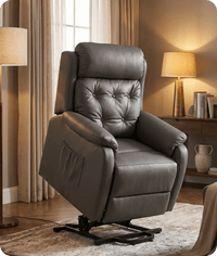Oliver Genuine Leather Grey Rise & Recline Mobility Chair