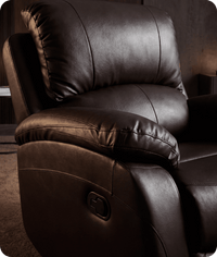 Serano Brown Leather Manual Recliner Armchair