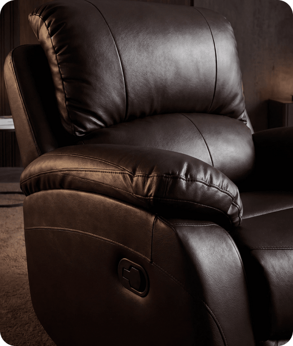 Serano Brown Leather Manual Recliner Armchair