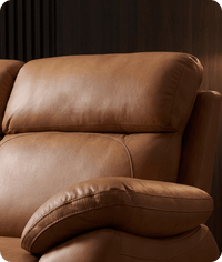 Torino Genuine Leather Caramel Electric Power Recliner 2 Seater Sofa