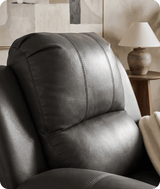 York Grey Leather Manual Recliner Armchair