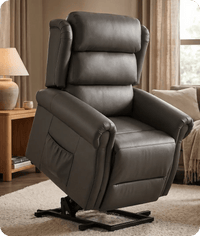 Cambridge Genuine Leather Grey Rise & Recline Mobility Chair