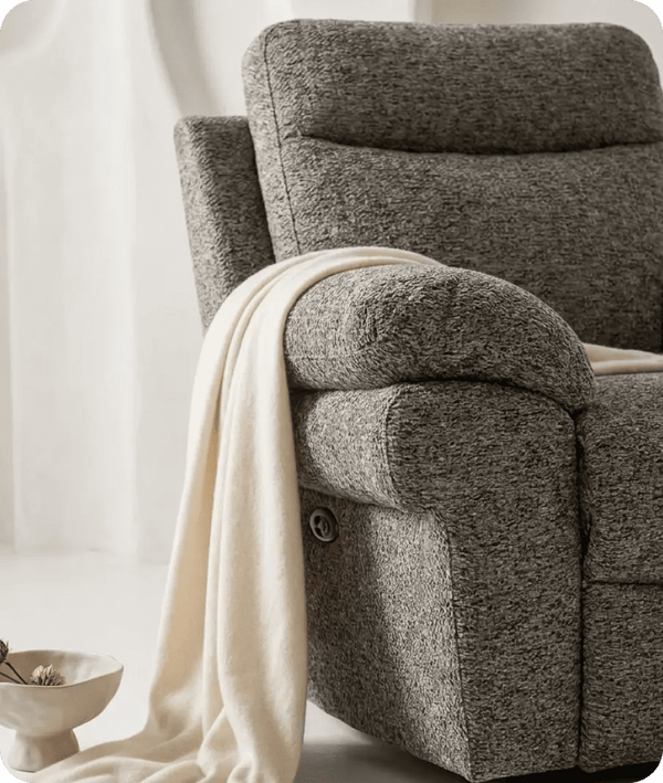 Lunaro Brown Fabric Electric Recliner Armchair