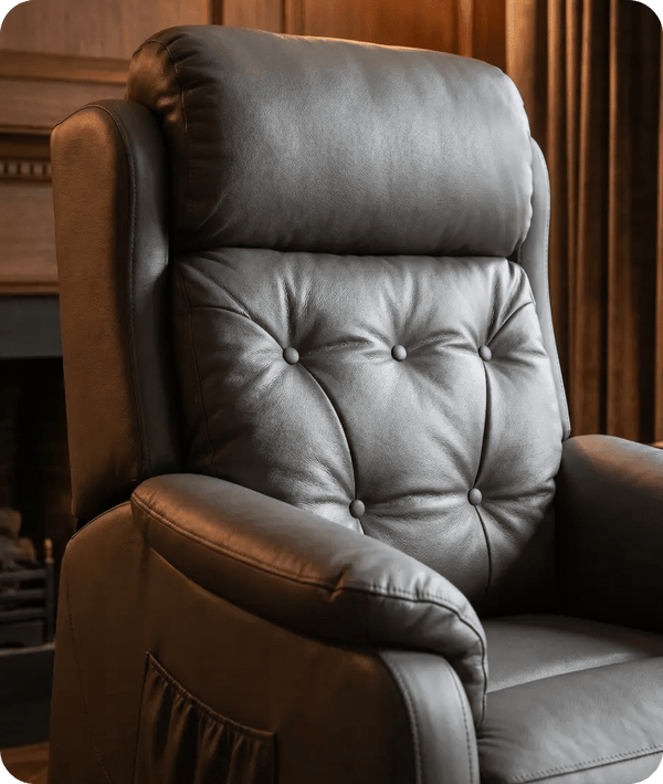 Oliver Genuine Leather Grey Rise & Recline Mobility Chair