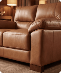 Dalmore Genuine Leather Caramel 2 Seater Sofa