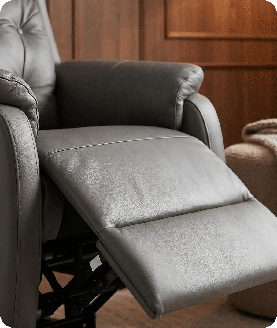 Oliver Genuine Leather Grey Rise & Recline Mobility Chair