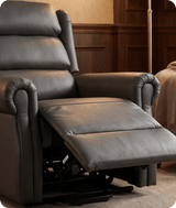 Cambridge Genuine Leather Grey Rise & Recline Mobility Chair