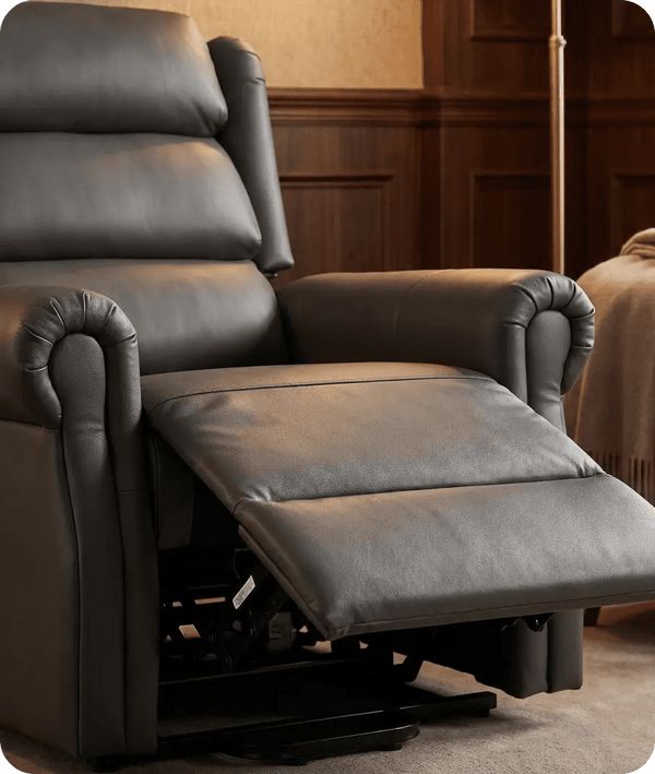 Cambridge Genuine Leather Grey Rise & Recline Mobility Chair