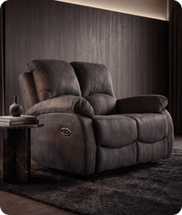 Serano Grey Fabric Electric Recliner 2 Seater Sofa