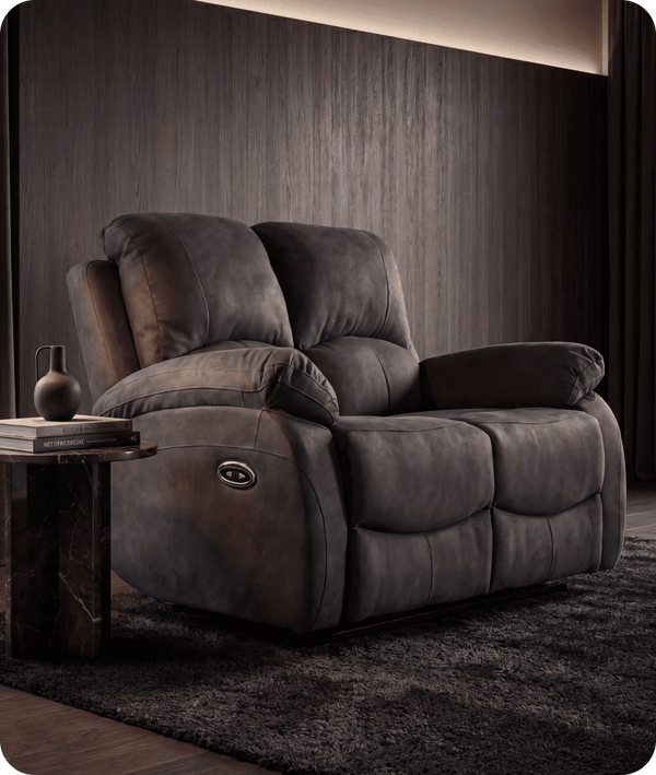 Serano Grey Fabric Electric Recliner 2 Seater Sofa