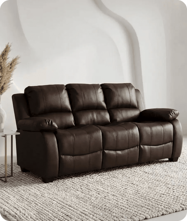 Veloura Brown Leather 3 Seater Sofa
