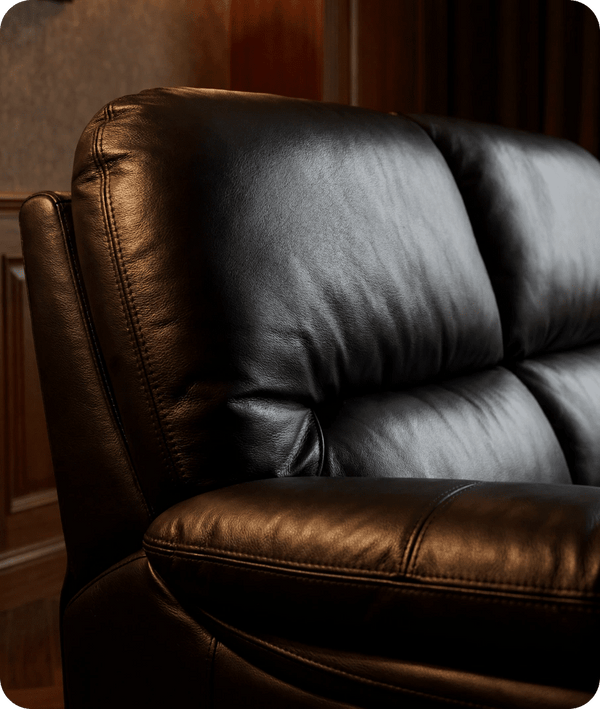 Florence Black Leather 2 Seater Sofa