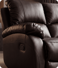 Serano Brown Leather Manual Recliner 2 Seater Sofa