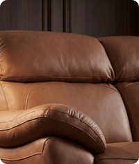 Torino Genuine Leather Caramel Electric Power Recliner 3 Seater Sofa