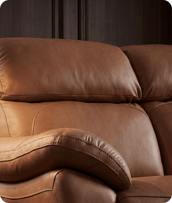 Torino Genuine Leather Caramel Electric Power Recliner 3 Seater Sofa