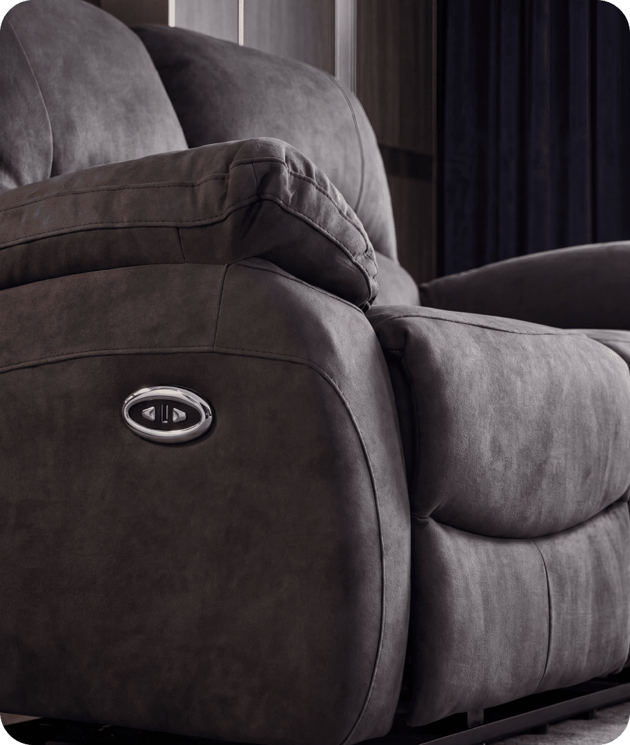 Serano Grey Fabric Electric Recliner 2 Seater Sofa