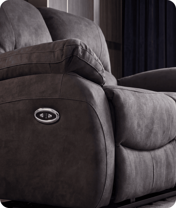 Serano Grey Fabric Electric Recliner 2 Seater Sofa