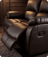 Serano Brown Leather Manual Recliner 2 Seater Sofa