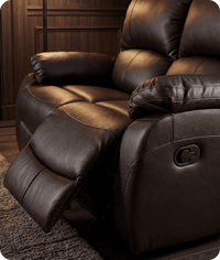 Serano Brown Leather Manual Recliner 2 Seater Sofa