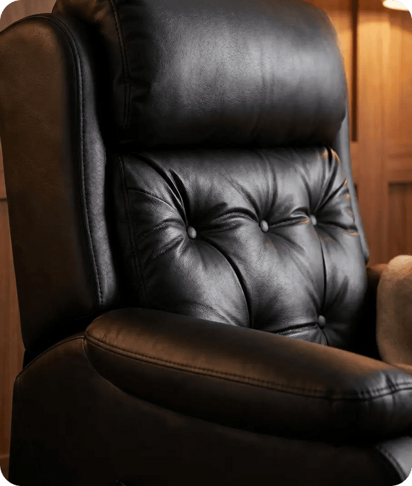 Oliver Genuine Leather Black Rise & Recline Mobility Chair
