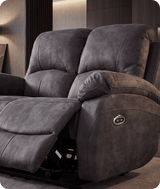 Serano Grey Fabric Electric Recliner 2 Seater Sofa